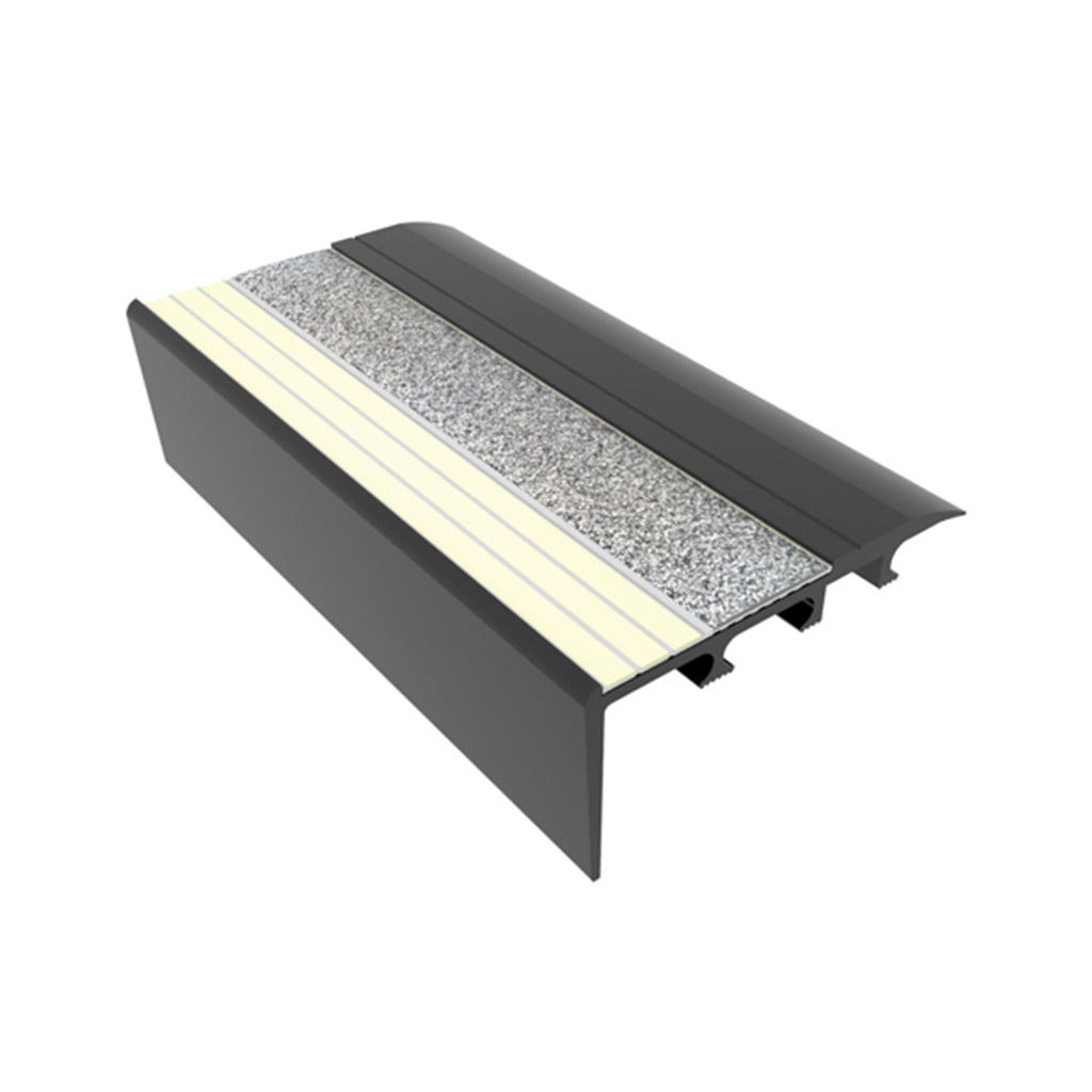 C4-E20 Anodized Grey Luminescent Carpet Stair Nosing