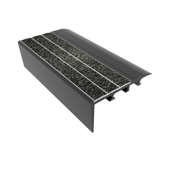 Anodized Black Non-Slip Carpet Stair Nosing