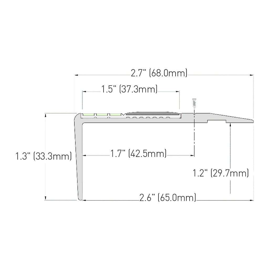 F4-E20 Luminescent flat Stair Nosing