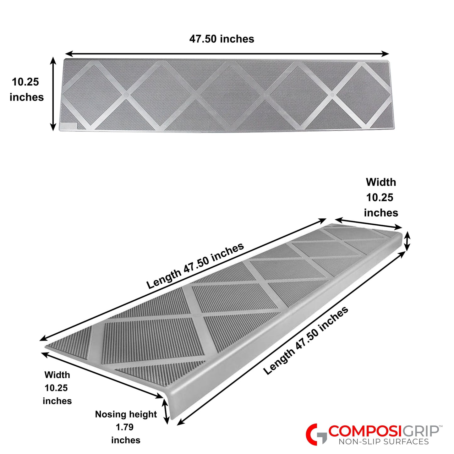 Custom anti-slip stair treads