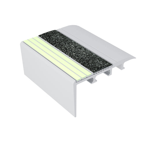 Ecoglo C4171 black insert photoluminescent carpet stair nosing