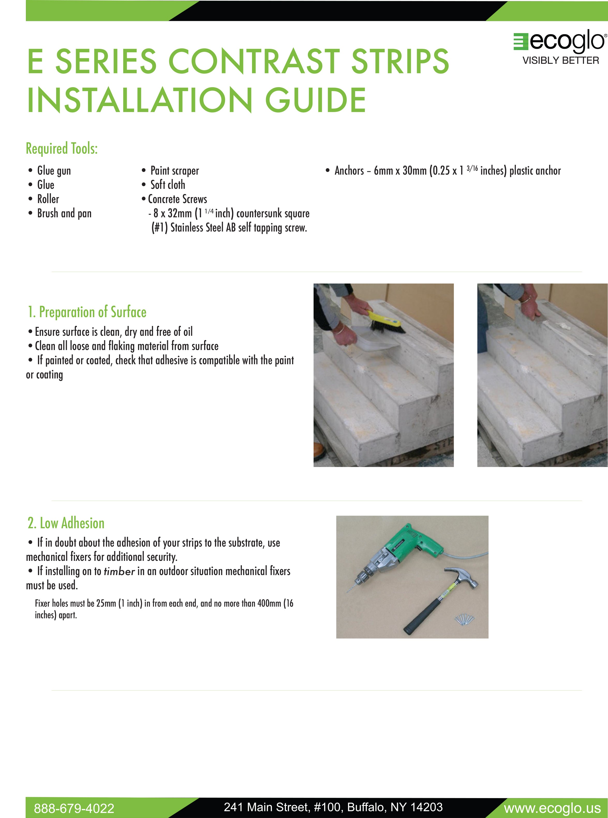 E-series contrast strips installation guide