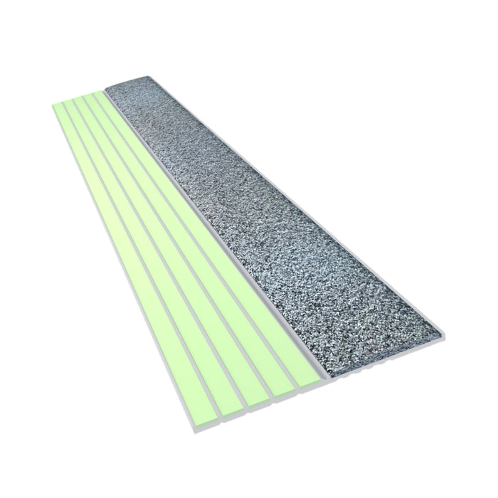Ecoglo gray photoluminescent contrast strip for transit facilities