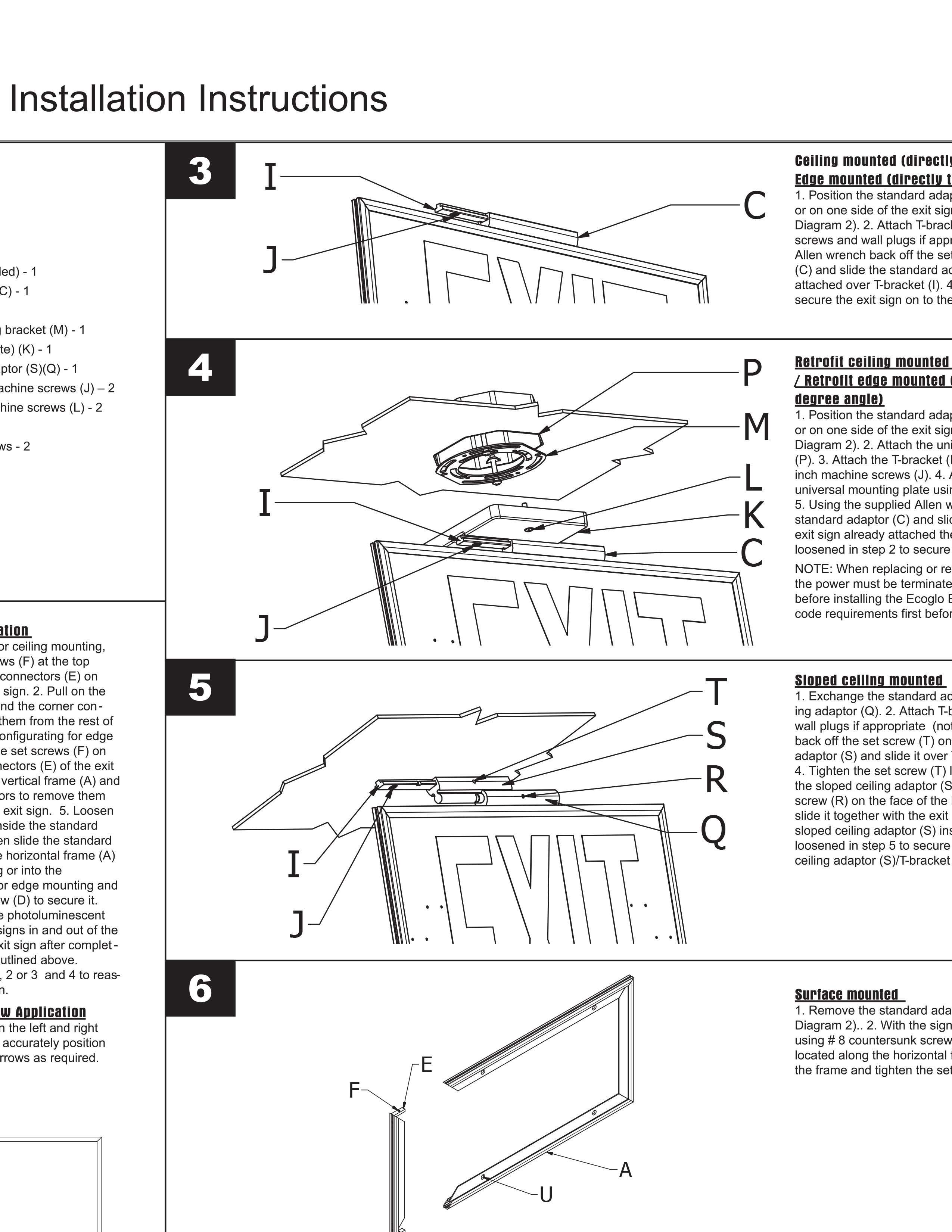 EX50 Standard Exit Sign Installation Guide