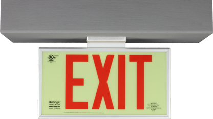 Ecoglo® EX Standard Luminescent Exit Signs - 50 Foot Rated Visibility with Red Letters