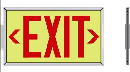 Ecoglo® EX Standard Luminescent Exit Signs - 75 Foot Rated Visibility with Red Letters