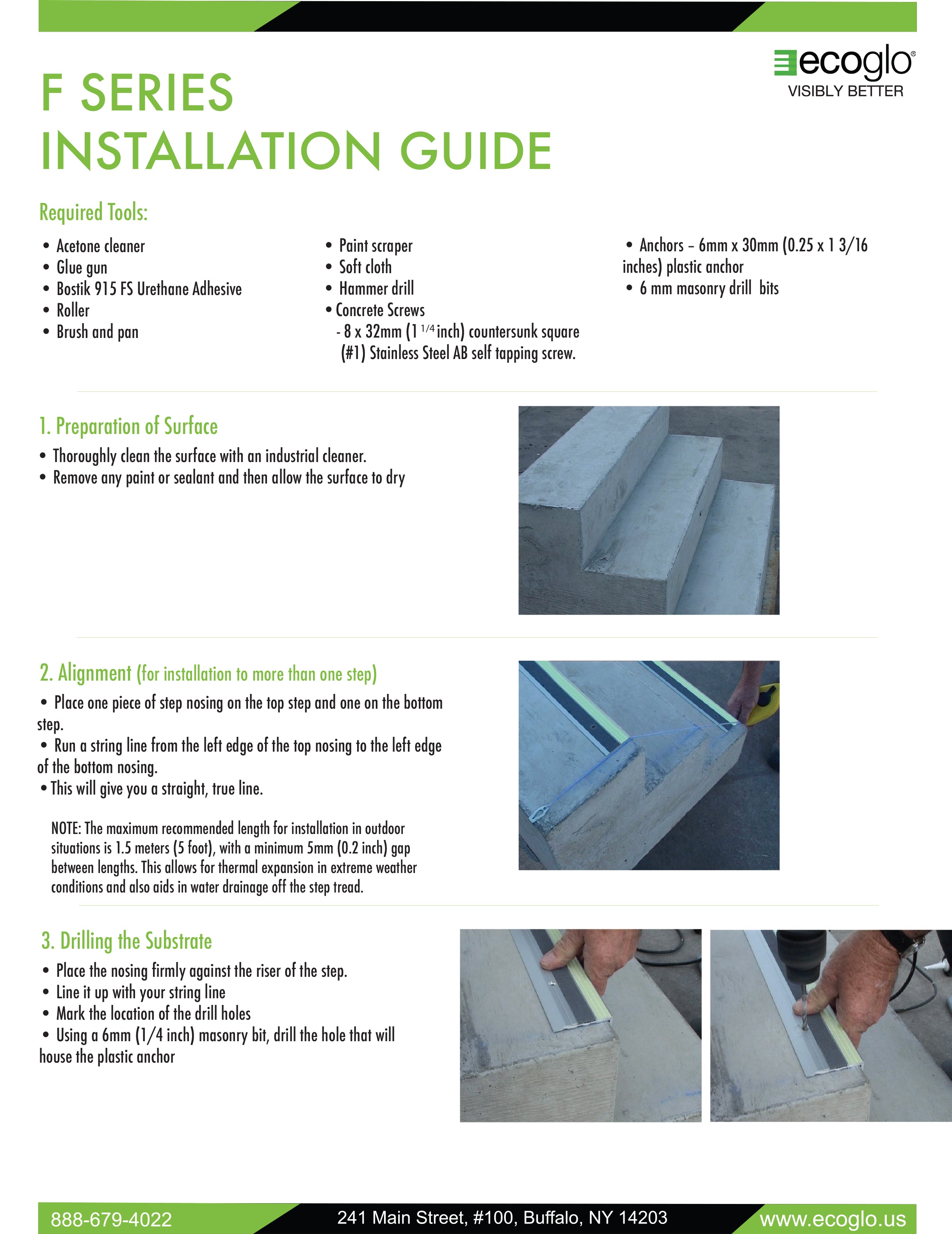 Ecoglo F series installation guide