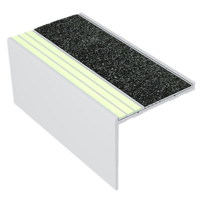 Ecoglo® RF7B171 Black Photoluminescent Resilient Flooring Stair Nosing | RF7B-E30