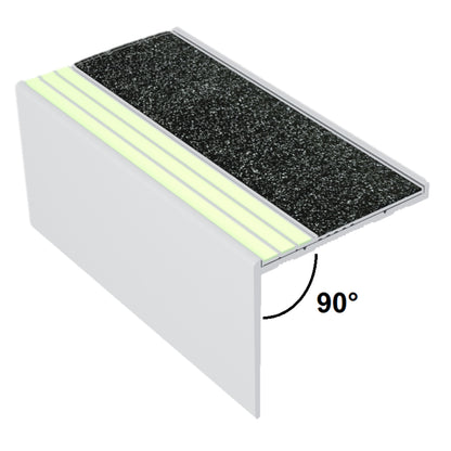 Ecoglo® RF7B171 Black Photoluminescent Resilient Flooring Stair Nosing | RF7B-E30