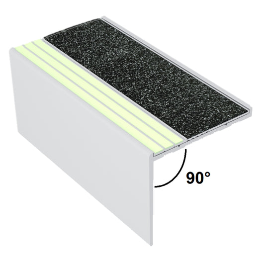Ecoglo® RF7B171 Black Photoluminescent Resilient Flooring Stair Nosing | RF7B-E30