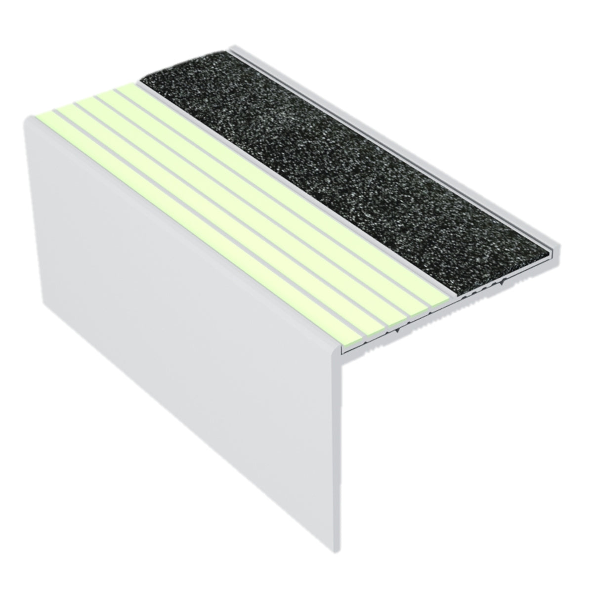 Ecoglo® RFA7B171 Black Photoluminescent Resilient Flooring Stair Nosing | RF7B-E40