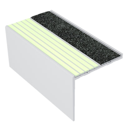 Ecoglo® RFA7B171 Black Photoluminescent Resilient Flooring Stair Nosing | RF7B-E40
