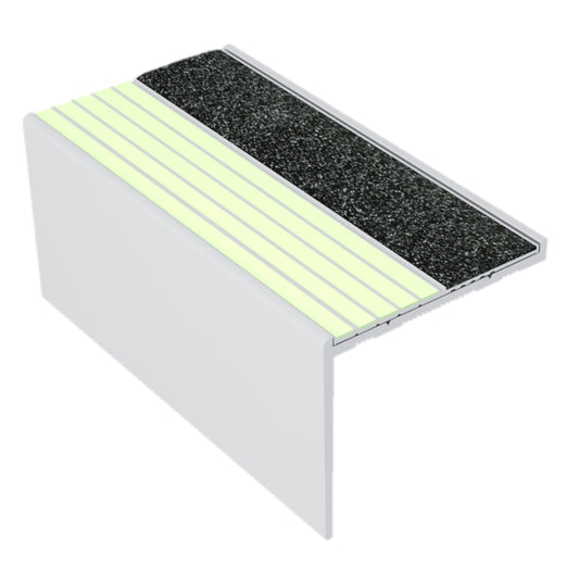 Ecoglo® RFA7B171 Black Photoluminescent Resilient Flooring Stair Nosing | RF7B-E40