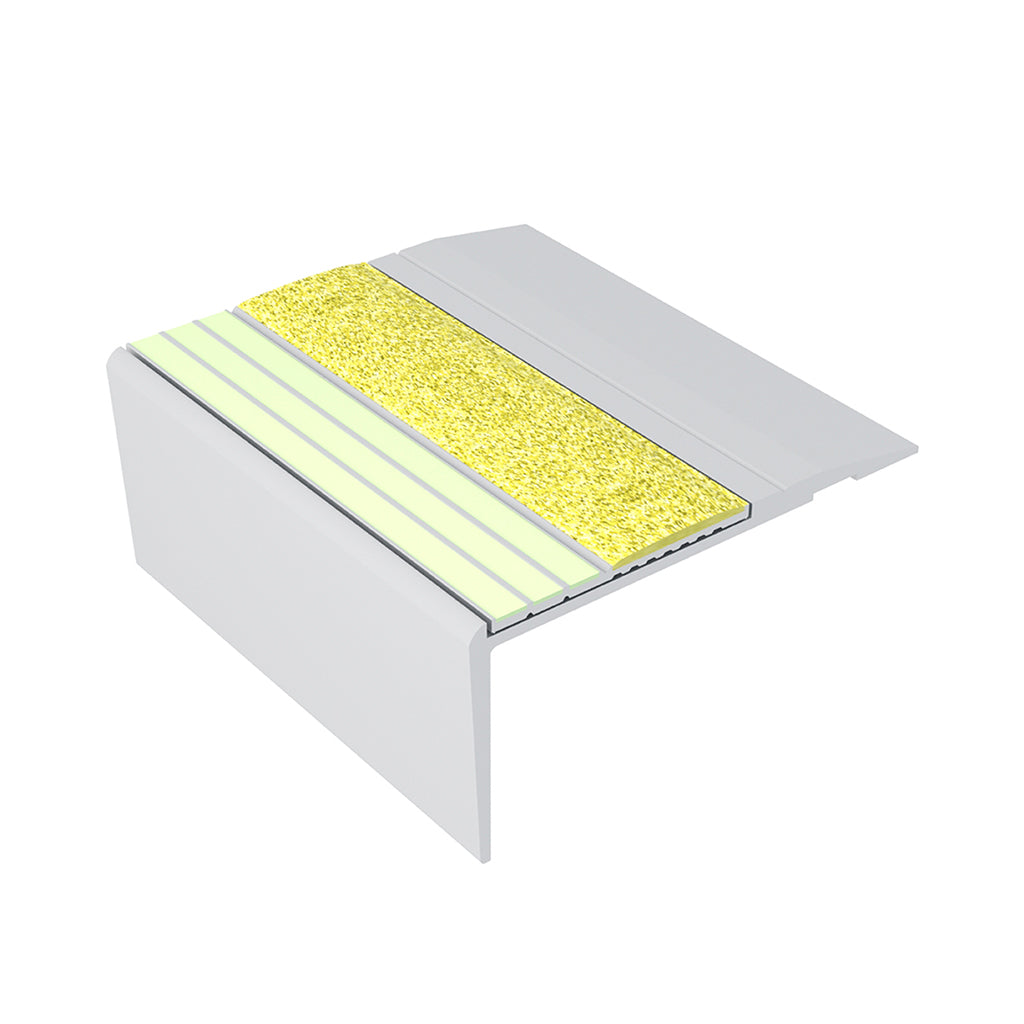 Ecoglo F4151 yellow photoluminescent flat stair nosing