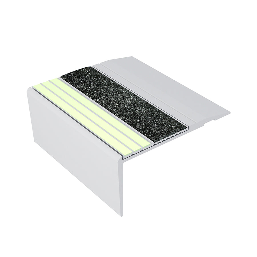 Ecoglo F4171 black photoluminescent flat stair nosing