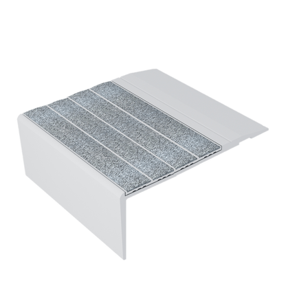 Ecoglo® F4B-N30, 3.2 in Aluminized Aluminum Flat Non-Slip Stair Nosing for Egress Safety