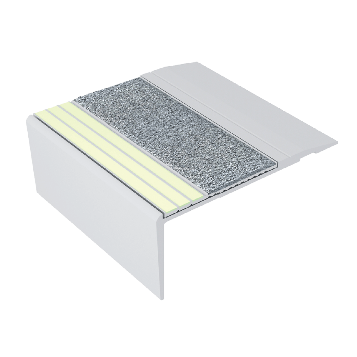 Ecoglo® F4B-E30, 3.2" Wide Photoluminescent Flat Stair Nosing for Egress Safety
