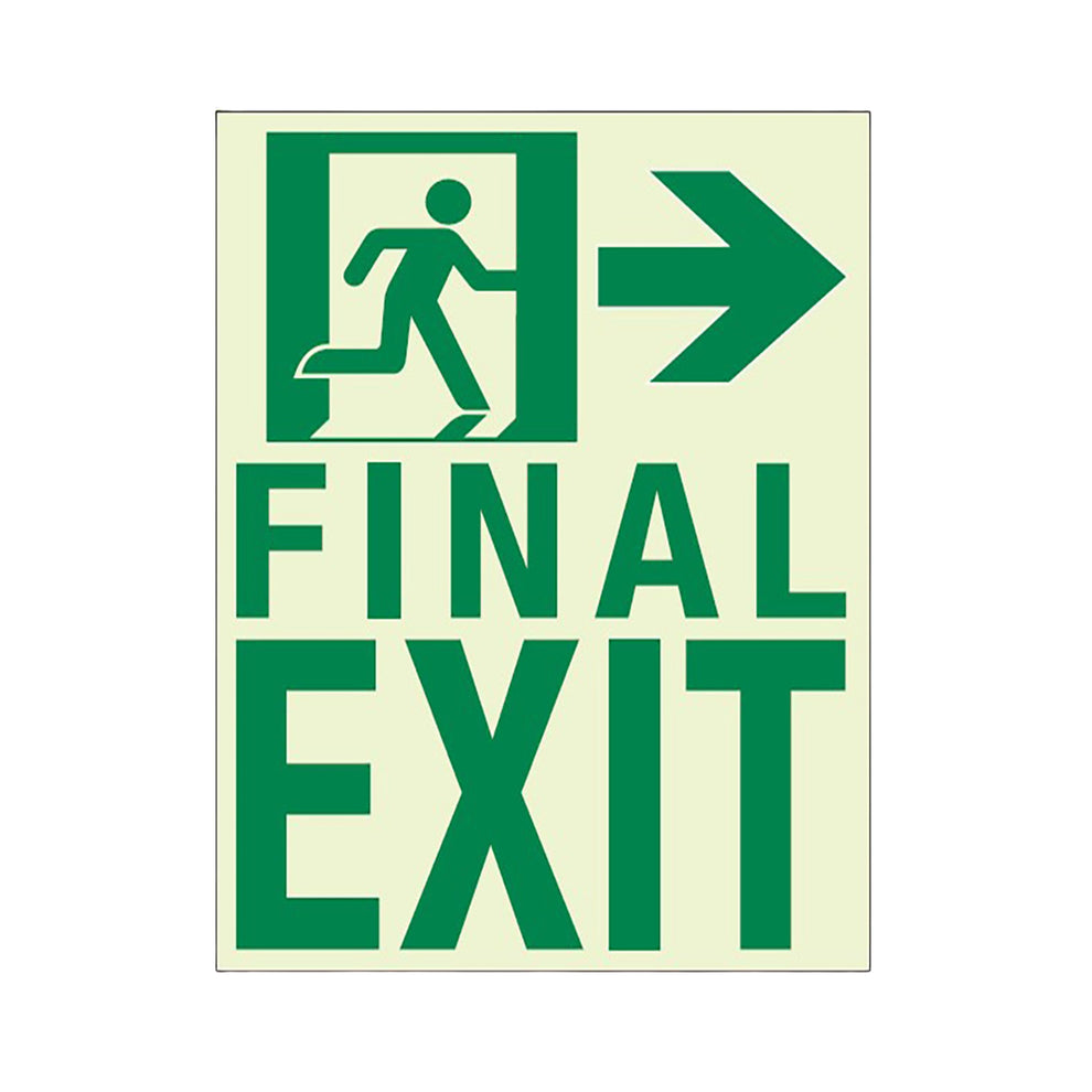 FINAL EXIT Running Man with Right Arrow Wall Mounted Sign | Ecoglo ...