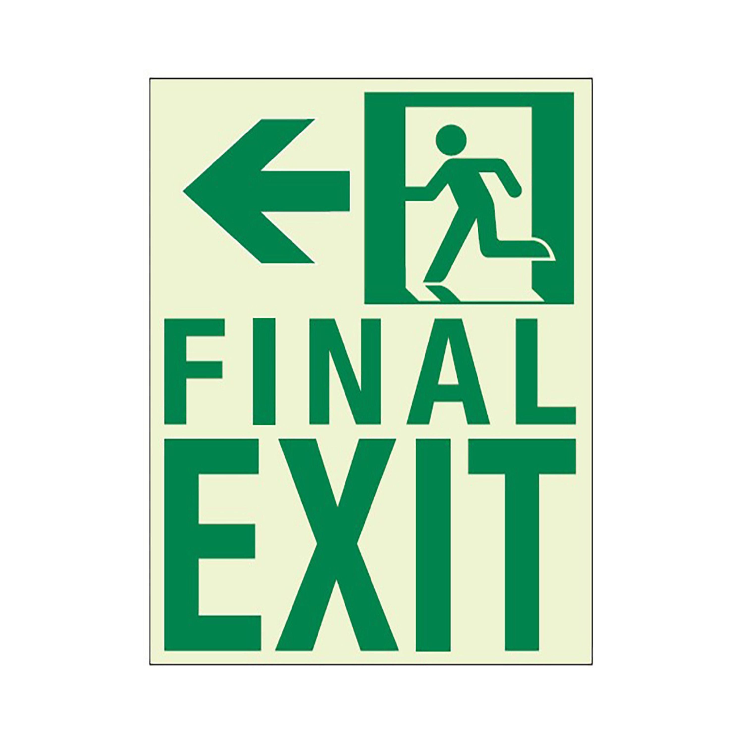 Loop Exiting Sign FINAL EXIT Running Man with LEFT Arrow Wall Mounted Sign | Ecoglo ...