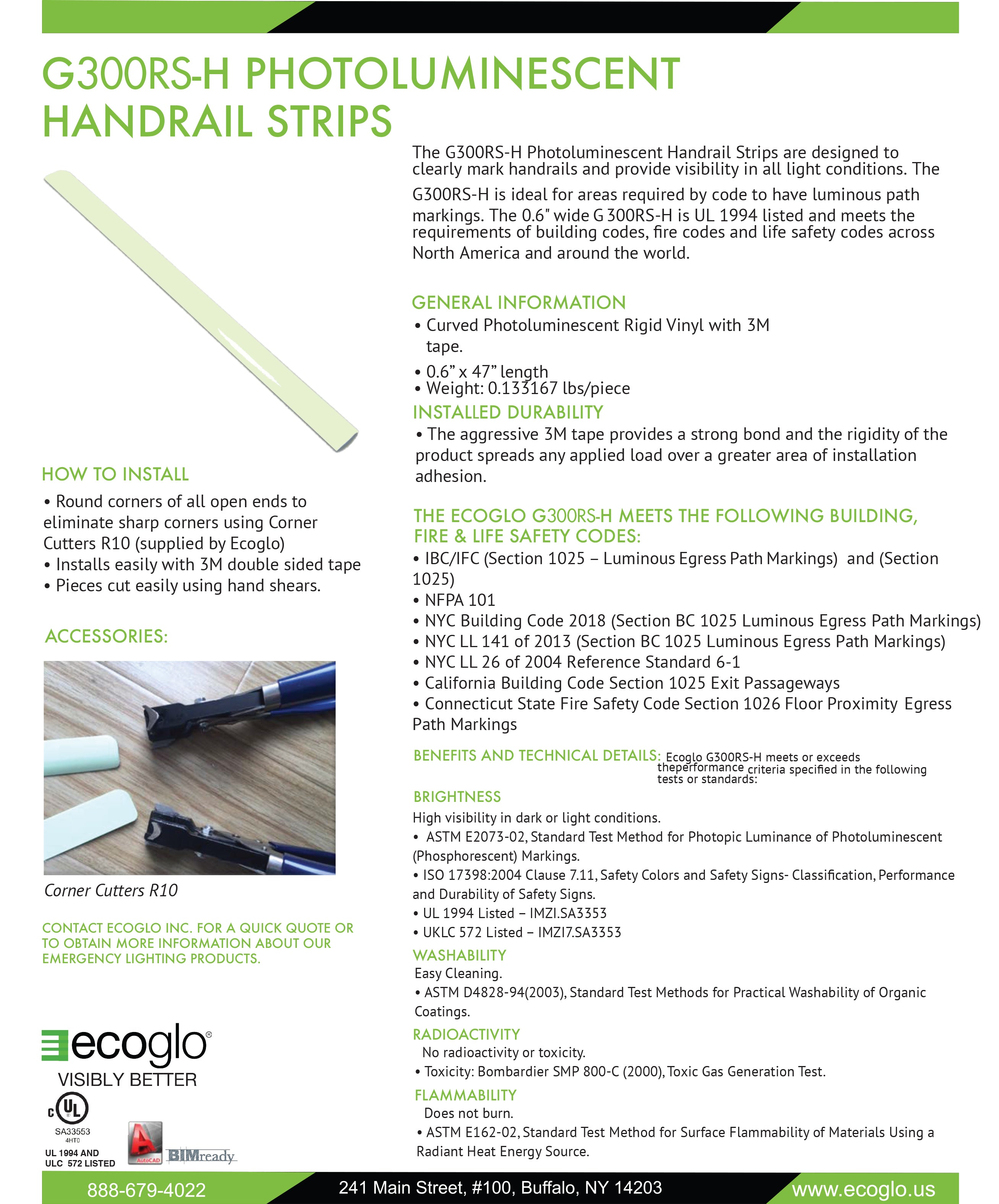 G300RS 0.6 inch Luminescent Perimeter Demarcation Data Sheet