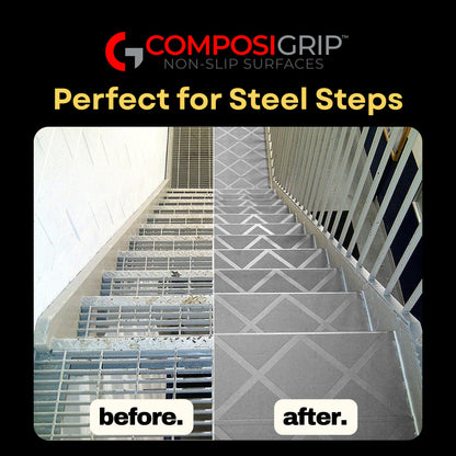Grey ComposiGrip™ Non-Slip Stair Tread Covers - 48" Wide