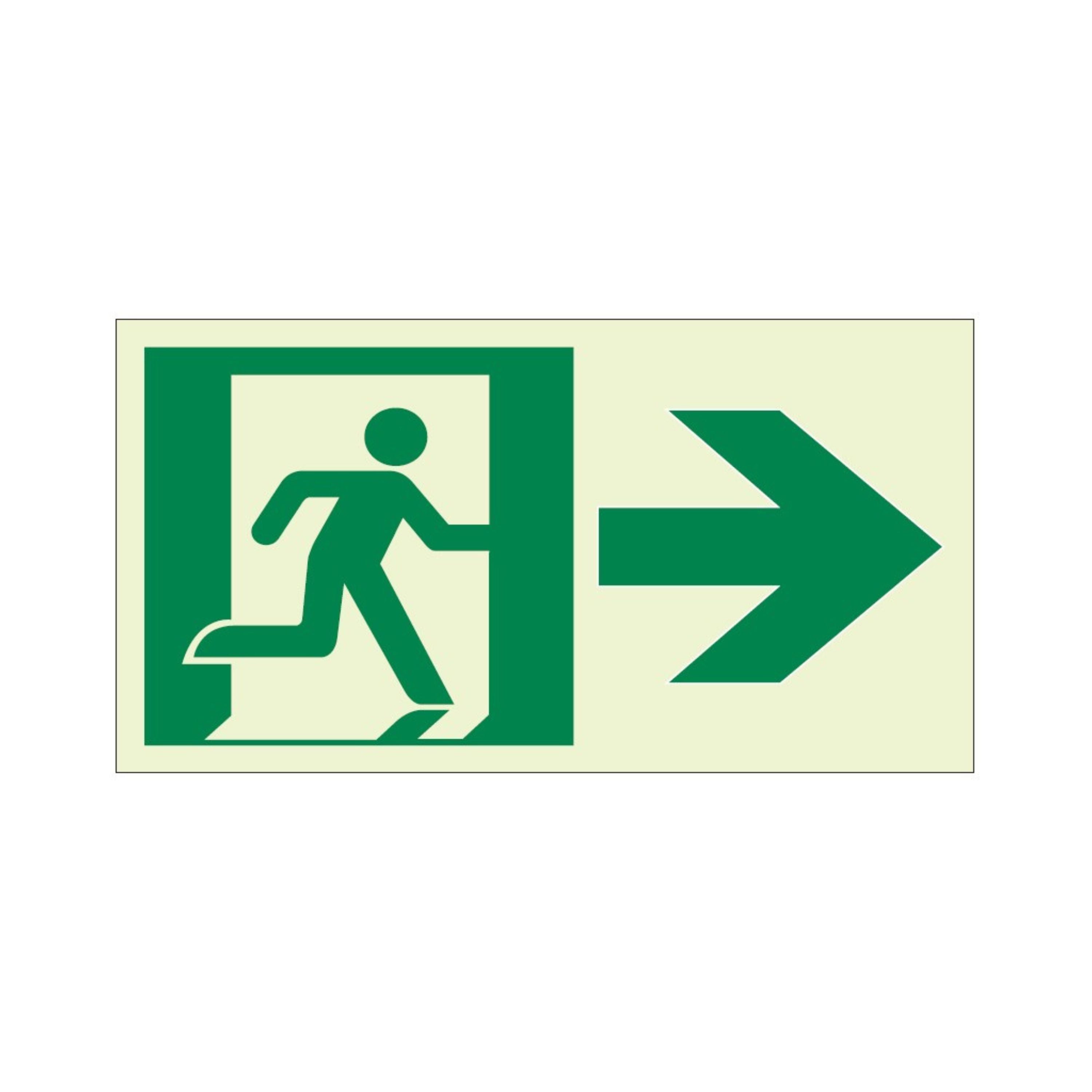 EXIT RIGHT Ecoglo R_02012 Aluminum Base luminous egress path marking sign