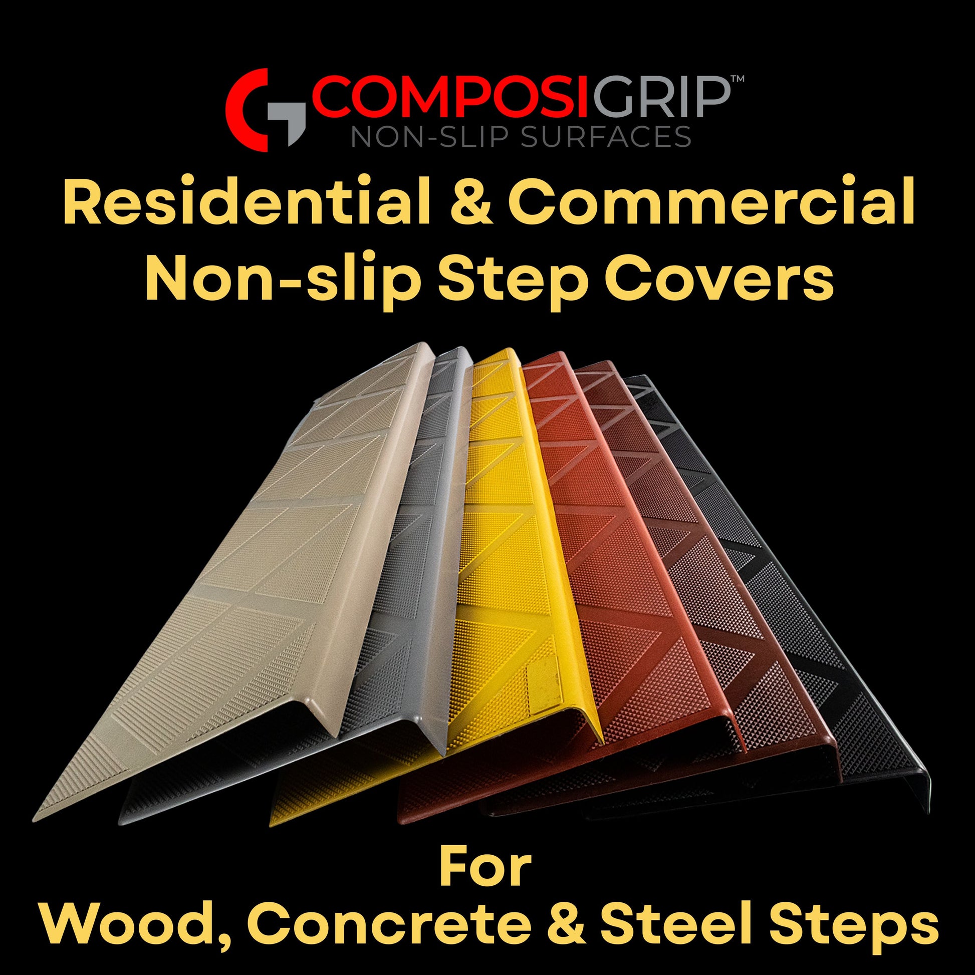 Residential and commercial non-slip tread covers for staircase