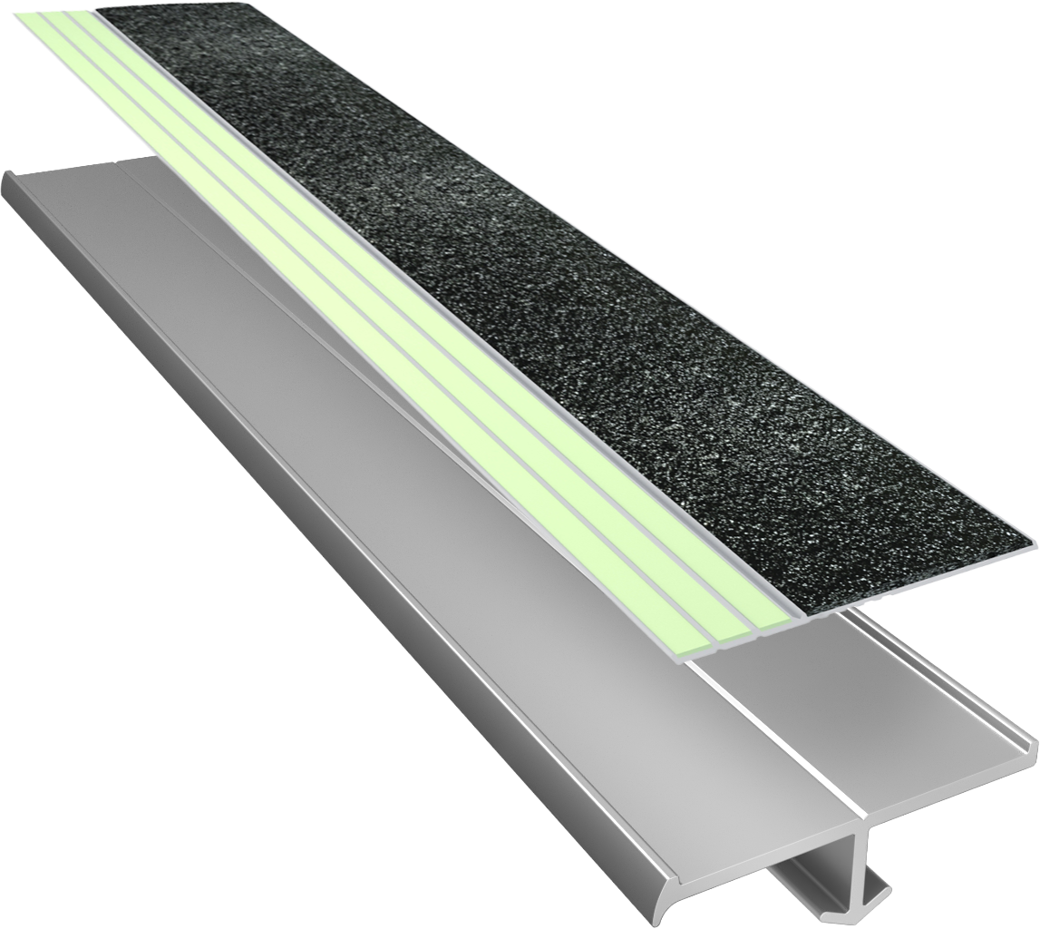 Ecoglo® S4071 Black Luminescent Cast In Place Stair Nosing | S4-E30