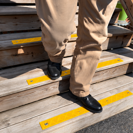 Yellow High Visibility Non-Slip Stair Safety Strips for Grip
