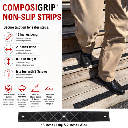 anti-slip black stair strips 18 inches long