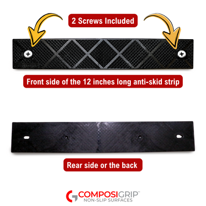ComposiGrip™ Black Non-Slip Stair Strips | 2-Inch Wide Anti-Slip Safety Strips